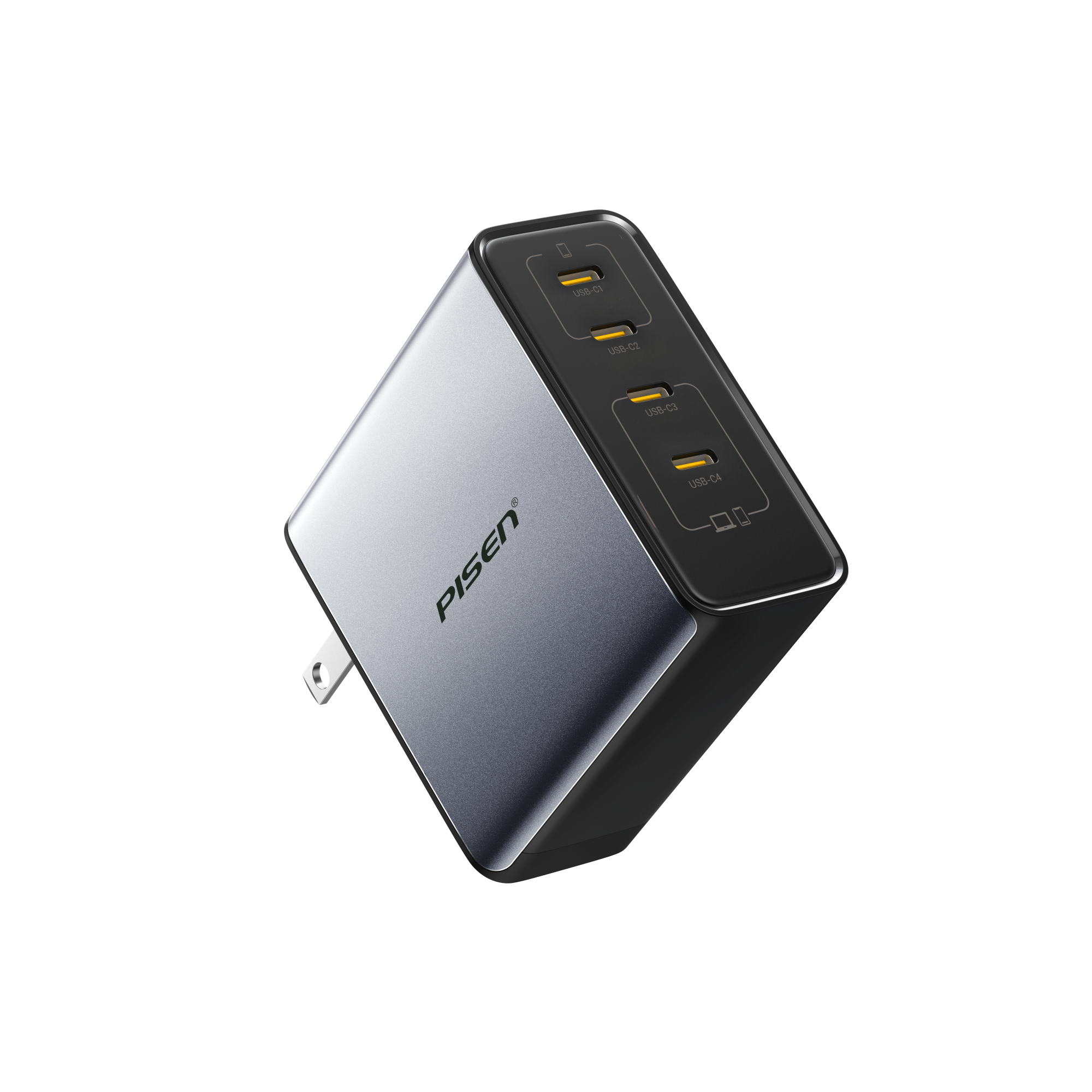 PISEN BOLT Lite 160W 4ポート GaN急速充電器セット（グレー） TP-C81